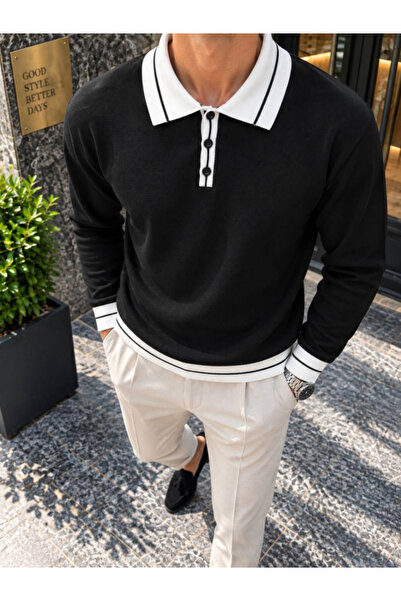 Generic Brand Men's button-down shirt collar knitwear