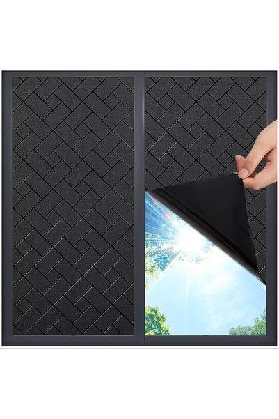 YRQX Window Privacy Film, Total Blackout Window Film, Frosted Glass Static St...