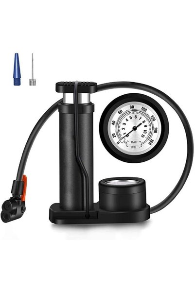 KASTWAVE مضخة هواء للدراجات، مضخة قدم صغيرة محمولة للدراجات مع مقياس ضغط، مضخ...