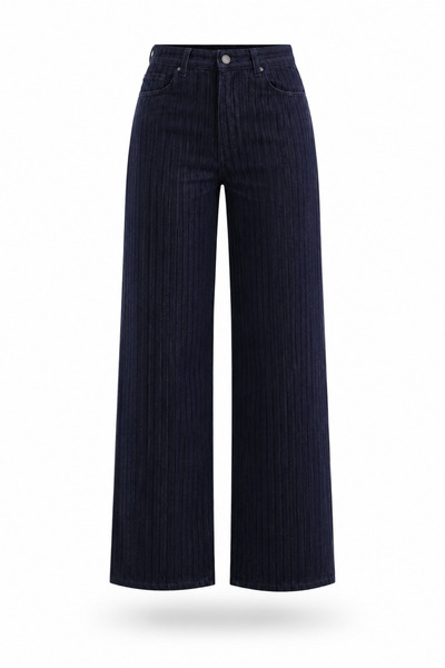 5in1Canpolat Lacivert Çizgili Düz Kesim Jean 8416