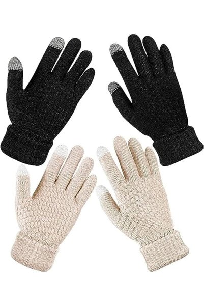 Sunscreen Women's Winter Touchscreen Gloves, Warm Fleece Lined Knit Gloves wi...
