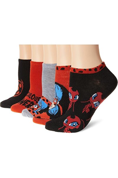Miraculous Girls Tales of Ladybug & Cat Noir 5 Pack No Show Socks Casual Sock