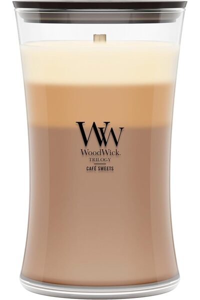 WoodWick Wood Wick Triple Candle in Large Hourglass Shape from Cafe Sweets
