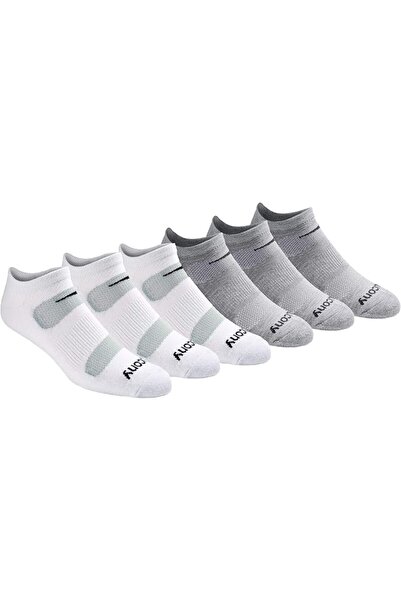 SAUCONY mens Performance Comfort Fit No-Show Socks Multi-Pack Mesh Ventilatin...