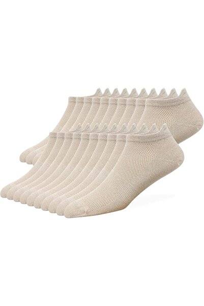 GENERAL HaloYIYI Men's No Show Socks Beige Low Cut Mesh Breathable Cotton Com...