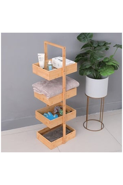 OEM Etajera cu 4 Rafturi & Maner pentru Baie 32x24x98cm