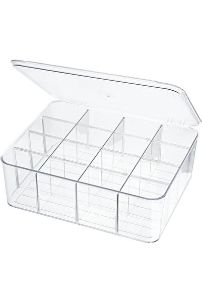 ALMEKAQUZ Plastic Storage Bin with Dividers, 16 Compartment Sock Underwear Dr...