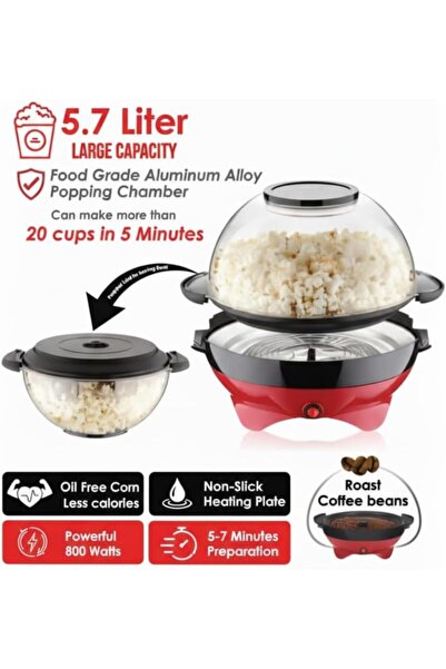 Sanford Electric Hot Air Popcorn Maker, Massive 5.7 Litre Bowl Capacity, 1200...