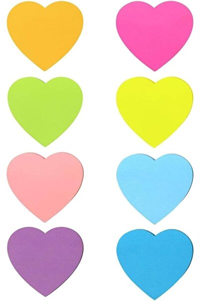 BARETTA14 Bare Theory Heart Shaped Sticky Notes Set – 8 Pads, 656 Sheets (7x7...