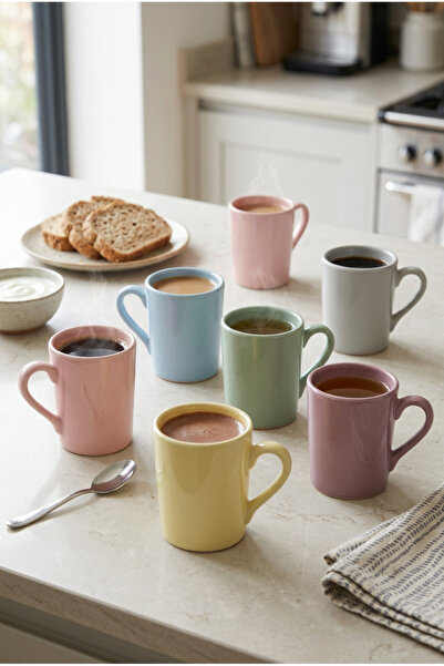 Shuvae 6’lı Pastel Seramik Kupa Seti 150 ml – Modern Zen Kupa Kahve & Çay Mug...