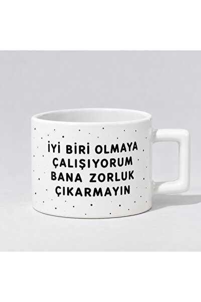 Genel Markalar Mugtory “İyi Biri Olmaya Çalışıyorum” Yazılı Hediyelik Seramik...