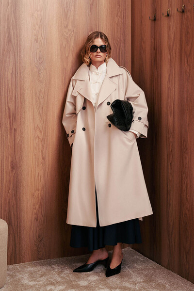 VESNA Yüksek Yaka Oversize Trençkot