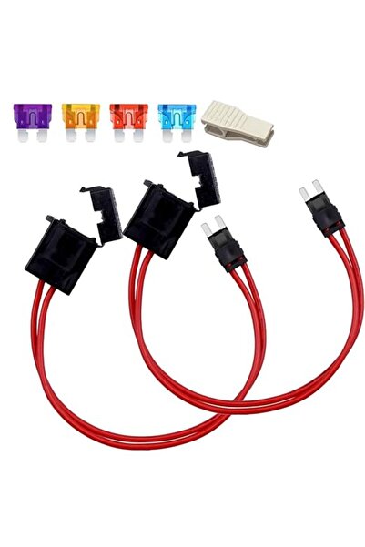 Generic قطعتان من حامل المصهرات المتخصص للسيارات 12-24 فولت 16 AWG، موصل حامل...