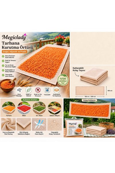 Magiclady 150 x 200 Sineklikli Tarhana Kurutma Örtüsü – pamuklu Hava Geçiren ...
