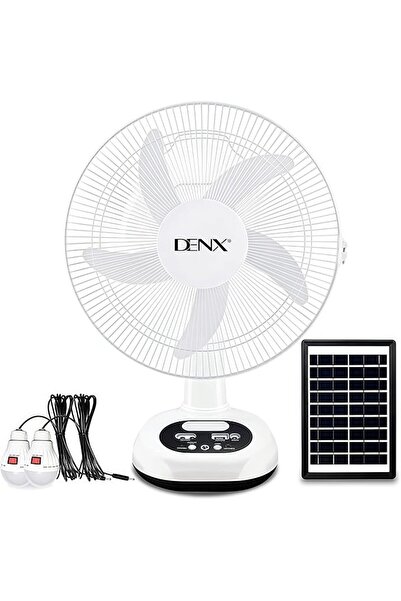 Denx مروحة شمسية قابلة لإعادة الشحن مقاس 12 بوصة مع لوحة شمسية 9 فولت، ومصباح...