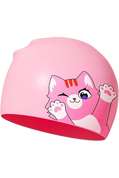 SYOSI قبعة سباحة للأطفال بتصميم كرتوني، مصنوعة من السيليكون الناعم عالي المرو...