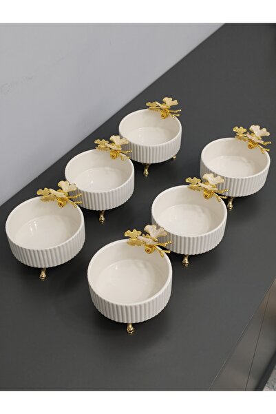 PARILTI HOME COLLECTİON Σετ 6 Στρογγυλά Μπολ Πορσελάνης για Επιδόρπιο – Πρωιν...