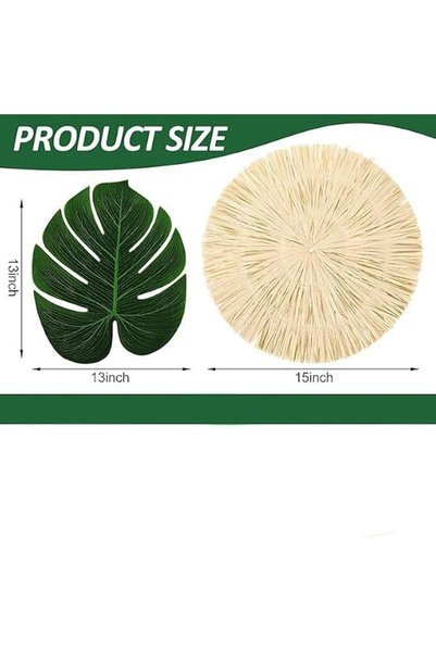 Tazweeq Round Tassel Placemats, Tropical Palm Leaf Placemats, Tropical Party Table Setting Decoratio