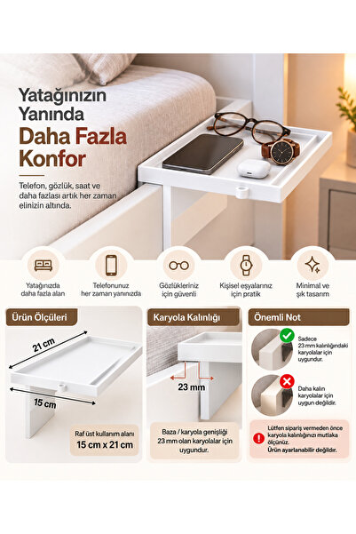 Genel Markalar Yatak Yanı Pratik Raf