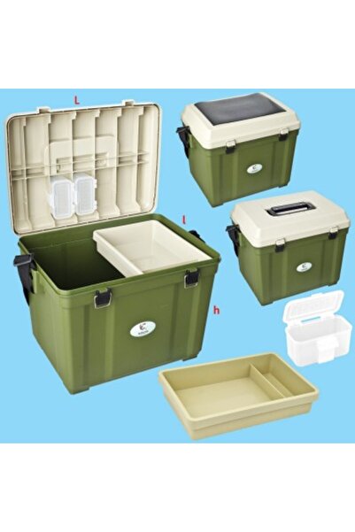 Baracuda Ladă/scaun HS329, 435 x 330 x 370 mm, kaki/crem