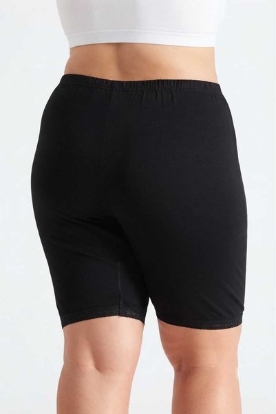 Tutku Pachet de 5 chiloți lungi pentru femei, negri, 100% bumbac, mărime mare, cu picior elastic, pentru mame - Fabricație personalizată, cu bandă de somn cadou