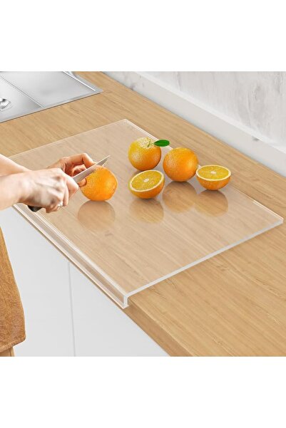 Yelajoy Acrylic Cutting Board with Counter Lip - 15.7"x11" Clear Non-Slip 60%...