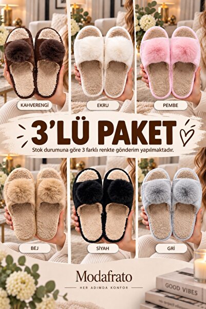 Moda Frato 3-Pack Lovely Indoor Women's Slippers Home Slippers Soundproof Sol...