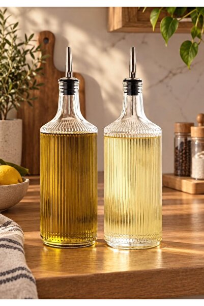 E Züccaciye Lüx Model Büyük Yağdanlık-Cam ve El Yapımı - 750ml 2’li (model2)