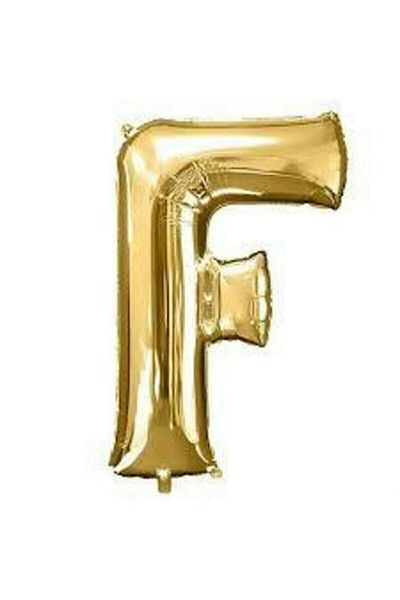 Mercan Gold Colored 16" Foil Balloon - 40 Cm, Letter ''F''