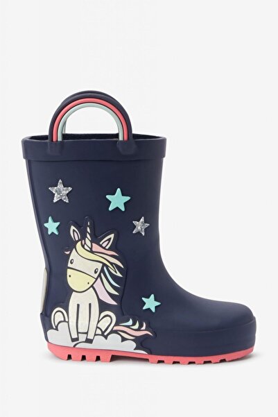 Next Baby – Μπότες χειμερινού και βροχής για κορίτσια με μπλε ναυτικό χρώμα μονόκερος