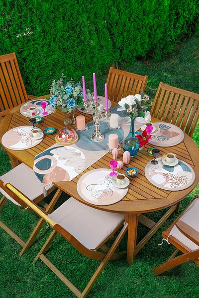 Realhomes Σετ 6+1 Special Design Ethnic Plate Runner με σχέδιο Onedraw