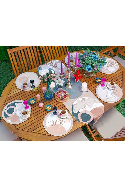 Realhomes Σετ 6+1 Special Design Ethnic Plate Runner με σχέδιο Onedraw