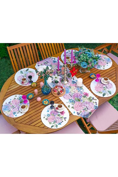 Realhomes 6+1 bucăți flori de hortensie cu design special Supla Runner Set