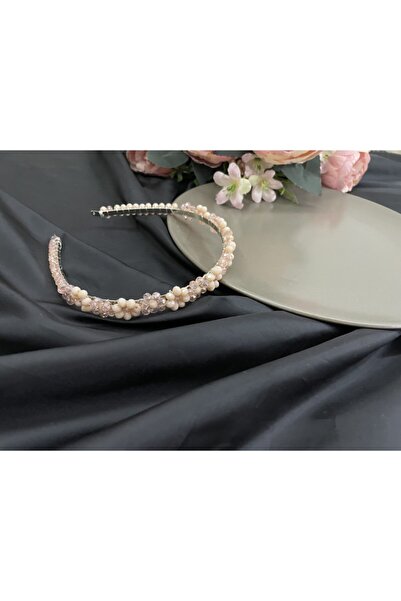 Genel Markalar Pembe Kristal Taşlı Çiçek Desen Kız Çocuk Tacı