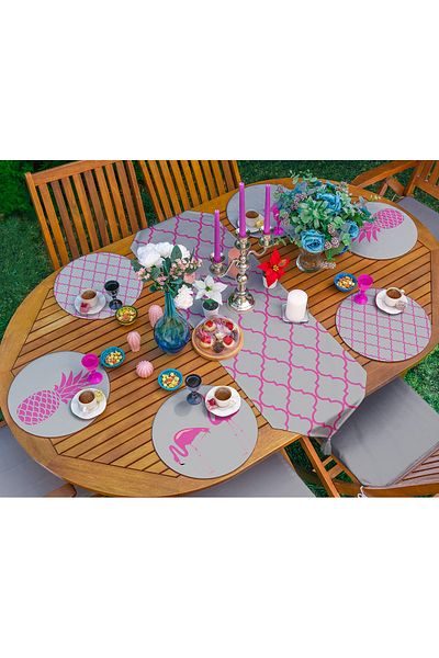 Realhomes Set de alergători Supla, 6+1 bucăți, gri fucsia