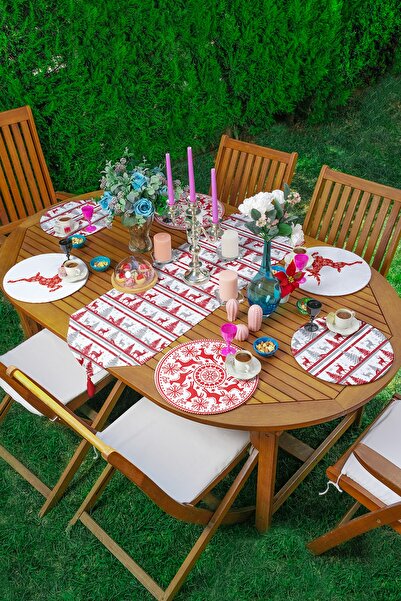 Realhomes 6+1'li Mery Christmas Yılbaşı Temalı Supla Runner Seti