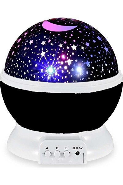 Genel Markalar Renkli Ve Dönen Star Master Projeksiyon Gece Lambası - Pembe Kapaklı