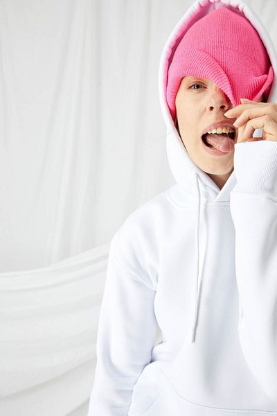 gothamvibes Women's Stay Oversize White Hoodie Sweatshirt