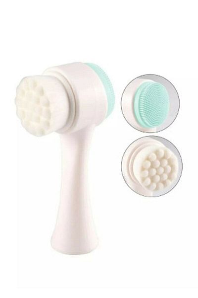 MAQYA KOZMETİK Double Sided Skin Cleansing Brush with Silicone Head 13 Cm