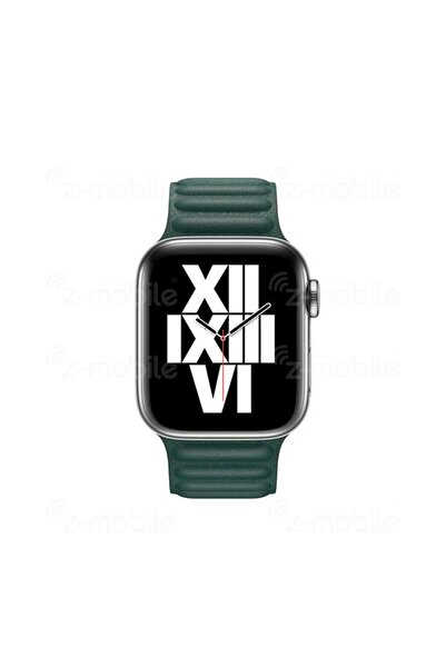 ZMOBILE Apple Watch 7 45 Mm Manyetik Baklalı Model Deri Kayış Kordon