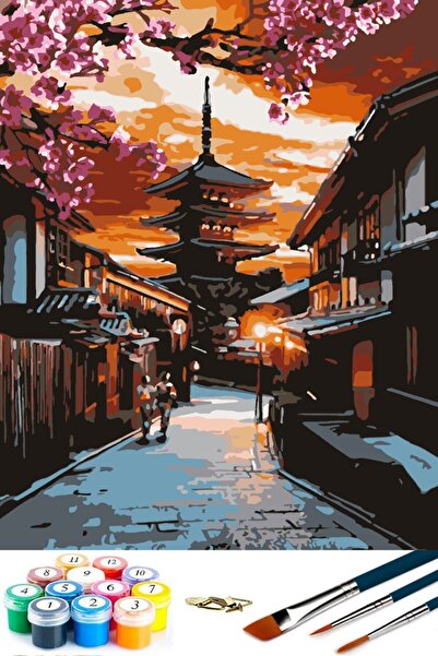 abbara Çerçeveli Sayılarla Boyama Hobi Tuval Tablo Seti Japonya 40x50 cm Abr-20212023-tbl-211