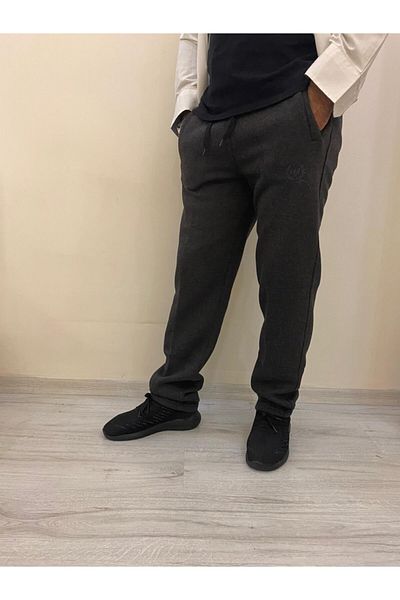 BENESSE Φούτερ Unisex με τρεις κλωστές ανθρακί γκρι ίσιο πόδι