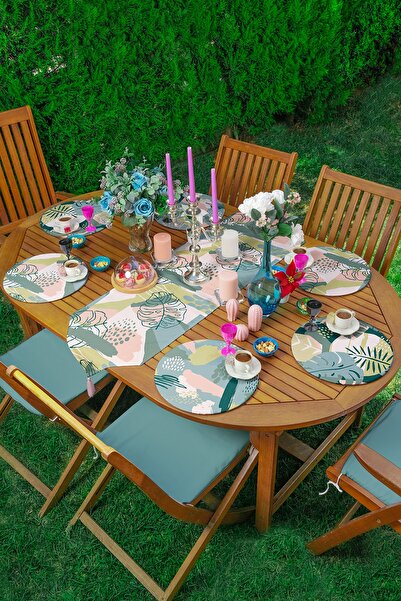 Realhomes مجموعة عداء مكونة من 6 قطع من Onedraw مع رسم أوراق استوائية