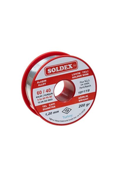 Soldex 1.2 Mm 200 G Lehim Teli (%60 Sn / %40 Pb)