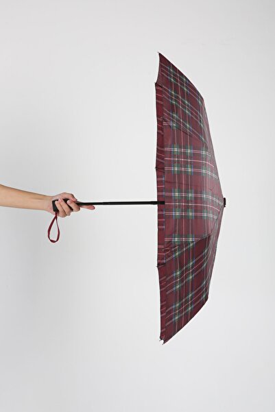 eklips Bordo Ekose Otomatik Şemsiye