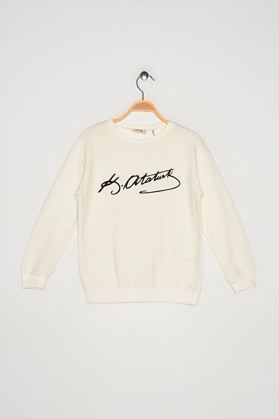 Koton Girl's White Sweatshirt 2KKG17410OK
