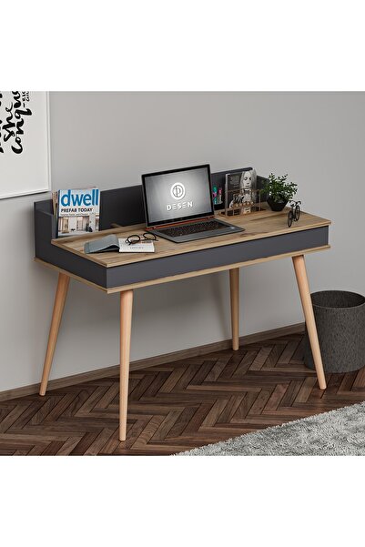 Betroya Wendy Çalışma Masası - Antrasit / Ceviz
