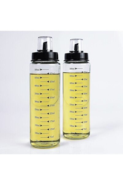 vipgross قطعتين وعاء زيت زجاجي ذكي مقاوم للتنقيط 500 مل - M2