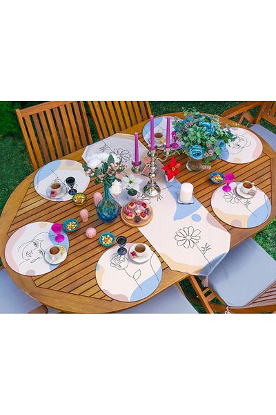Realhomes Σετ 6+1 Special Design Supla Runner με απαλό, πολύχρωμο σχέδιο Onedraw