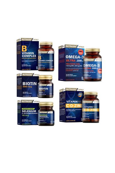 Nutraxin Omega 3Ultra2500mg Fish Oil - 30 Capsules Charcoal with Vitamins and Minerals